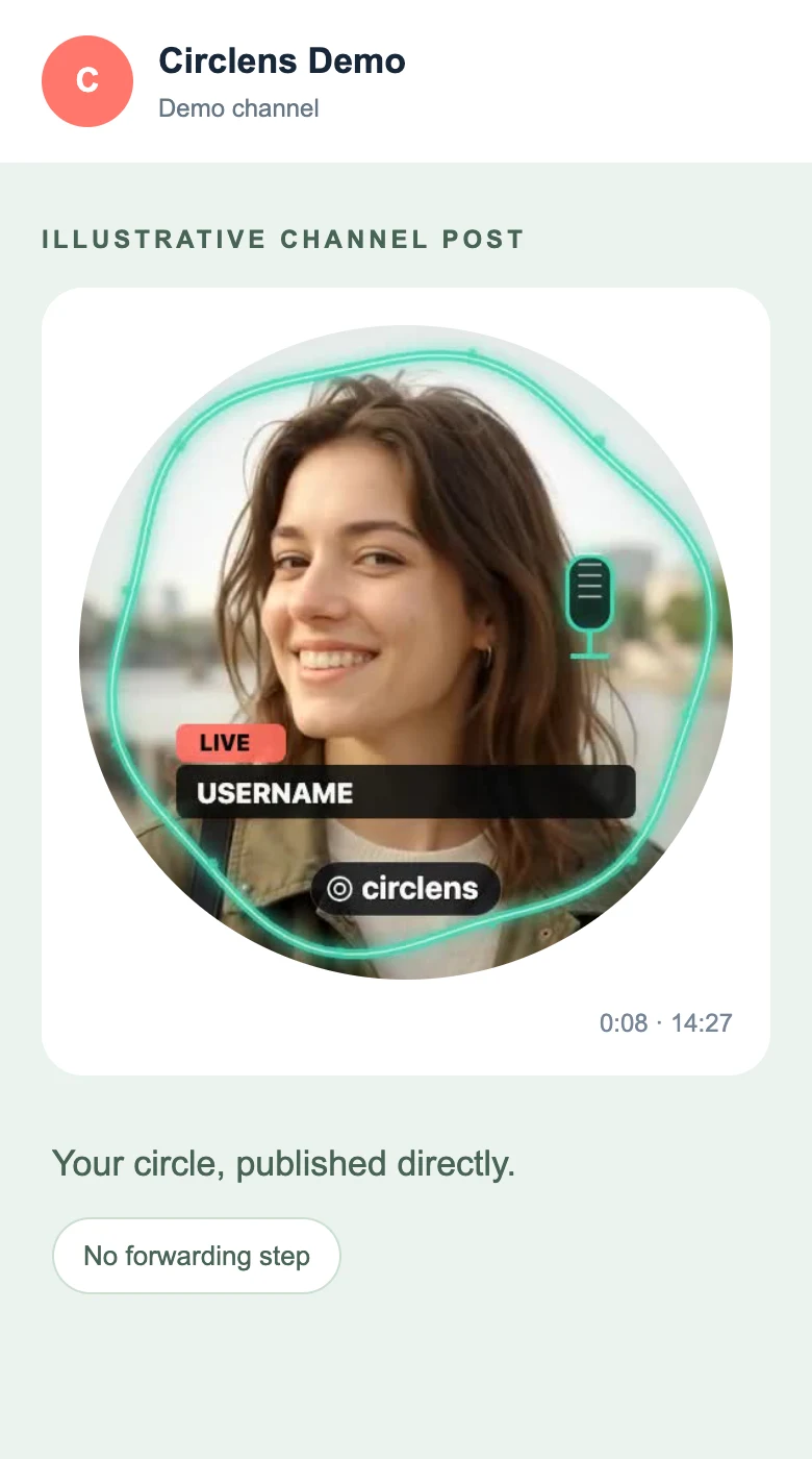 Demo: a new channel post, without forwarding